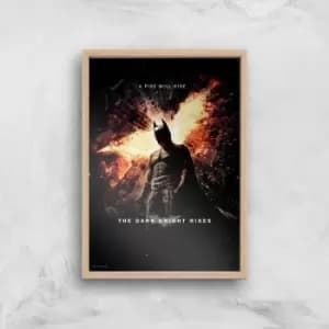 The Dark Knight Rises Giclee Art Print - A2 - Wooden Frame