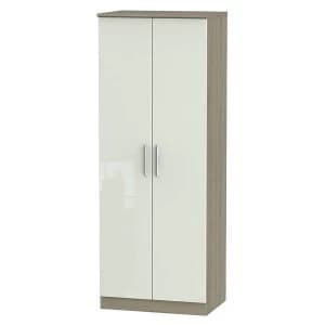 Robert Dyas Kirkhill Ready Assembled Tall 2-Door Wardrobe -Taupe Cedar