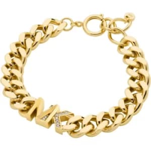 Ladies Michael Kors 14K Gold-Plated Statement Logo Line Bracelet