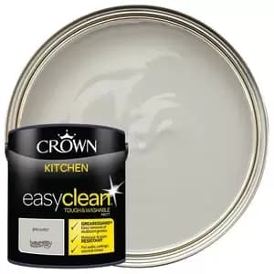 Crown Easyclean Matt Emulsion Kitchen Paint - Grey Putty - 2.5L
