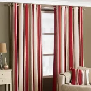 Broadway Striped Eyelet Curtains Raspberry