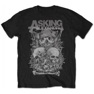 Asking Alexandria - Skull Stack Mens Medium T-Shirt - Black