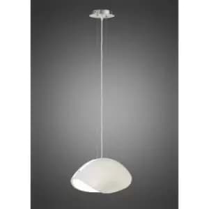 Pasion pendant light 3 E27 bulbs, glossy white/white aryl/polished chrome