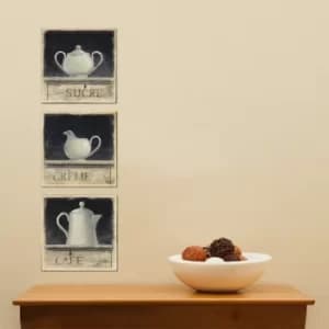 3BT066 Cream Grey Black White Decorative MDF Painting (3 Pieces)