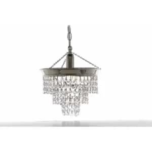 Impex Brunswick 3 Tier Strass Nickel Pendant Ceiling Light