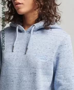 Superdry Womens Organic Cotton Vintage Logo Embroidered Hoodie Light Blue / LA Blue Marl - Size: 10