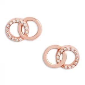 Olivia Burton Classics Interlink Rose Gold Tone Earrings