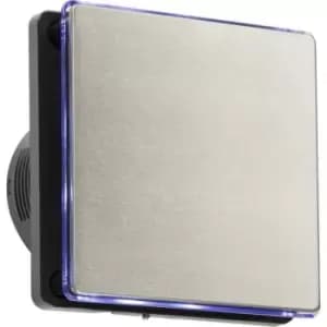MLA Knightsbridge 100mm/4" LED Backlit Extractor Fan with Overrun Timer Black & Stainless Steel - EX0045