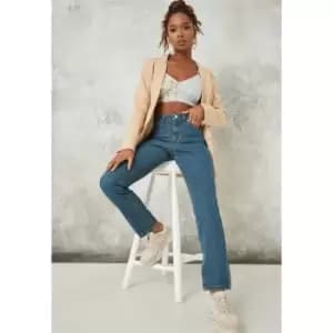 Missguided Wash Straight Leg Wrath Jean - Blue
