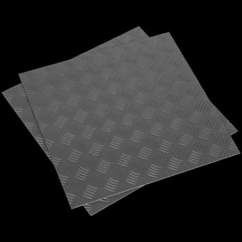 Sealey Treadplate Vinyl Floor Tile Peel and Stick Backing Silver Pack of 16