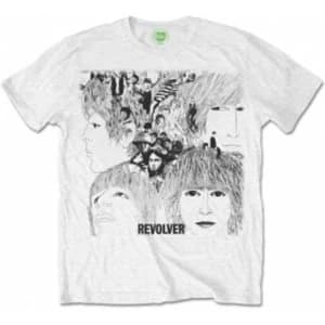 The Beatles Mens Revolver Album Cover White T-Shirt Small