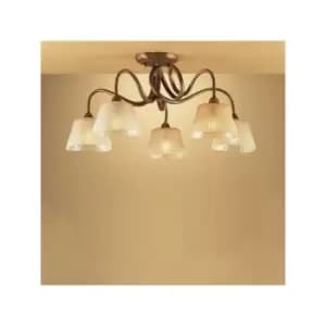 Tentacle ceiling lamp 5 E14 bulbs, rusty gold