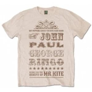 The Beatles Mr Kite Mens Sand Tshirt: Small