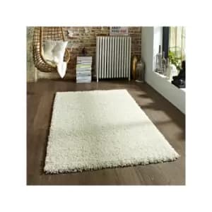 Vista 2236 Shaggy Rug, Cream, 120 x 170 Cm - Think Rugs