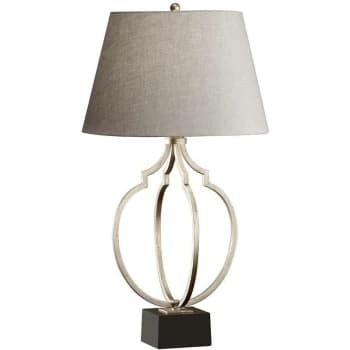 Grandeur - 1 Light Table Lamp Black, Ebonized Silver Leaf, E27 - Elstead