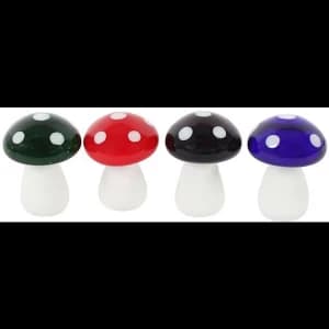 Net of 12 Large Glass Multi Mushrooms