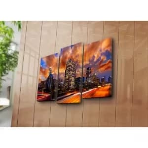 3KBPAT-24 Multicolor Decorative Canvas Painting (3 Pieces)
