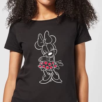 Disney Mini Mouse Line Art Womens T-Shirt - Black - 5XL