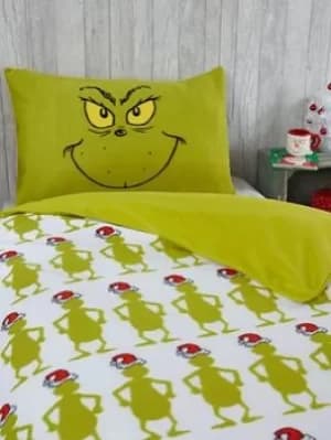 The Grinch I'm Back Fleece Christmas Bedding Single Duvet Cover Set, Multi