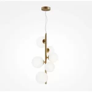 Maytoni Lighting - Maytoni Maytoni Dallas Modern 6 Light Globe Pendant Ceiling Light Gold, Matte White Shade, G9