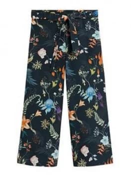 Mango Girls Printed Trousers - Navy