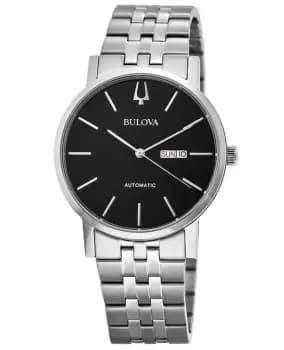 Bulova Classic Black Dial Stainless Steel Mens Watch 96C132 96C132