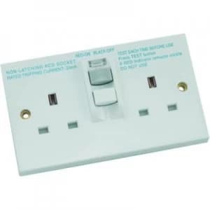 Wickes 13A Twin RCD Switched Socket - White