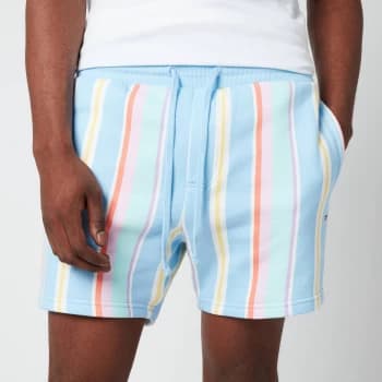 Tommy Jeans Mens Stripe Sweatshorts - Light Powdery Blue Multi - L