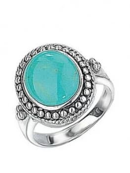 The Love Silver Collection Sterling Silver Turquoise Oval Ring