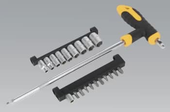 Sealey S01071 T-Handle Socket & Bit Set 21pc 1/4"Sq Drive