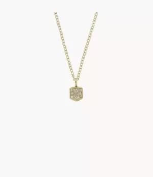 Fossil Women Heritage Crest Gold-Tone Stainless Steel Chain Necklace