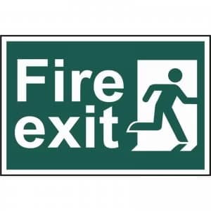 Scan Fire Exit Running Man Sign 300mm 200mm Standard