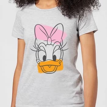 Disney Mickey Mouse Daisy Duck Head Womens T-Shirt - Grey - M