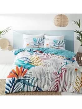 Pineapple Elephant Ayanna Tropical Floral Duvet Cover Set