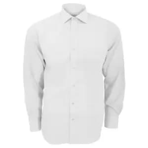 Kustom Kit Mens Premium Non Iron Long Sleeve Shirt (15inch) (White)