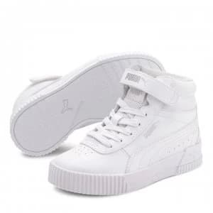 Puma Carina Mid Child Girls Trainers - White