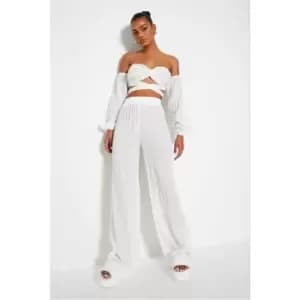 I Saw It First White Elasticated Wide Leg Trouser Co-Ord - White