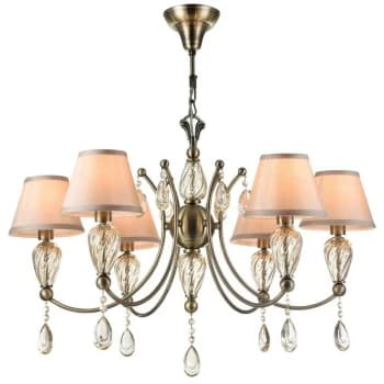 Maytoni Lighting - Murano Chandelier Bronze & Crystal with Shades, 6 Light, E14