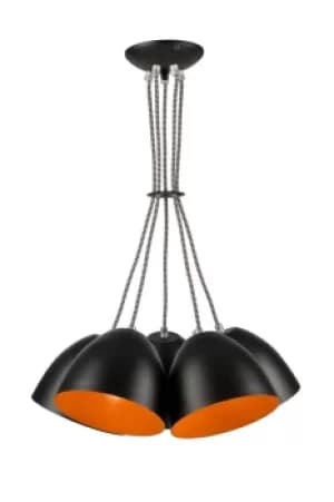 Livia Cluster Pendant Ceiling Light Black, 5x E27
