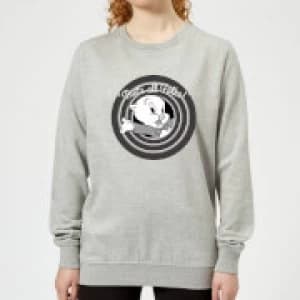Looney Tunes That's All Folks Porky Pig Womens Sweatshirt - Grey - L