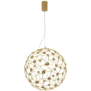 Netlighting Merano Abilene 40cm Spherical Pendant Ceiling Light Gold Metal LED 2