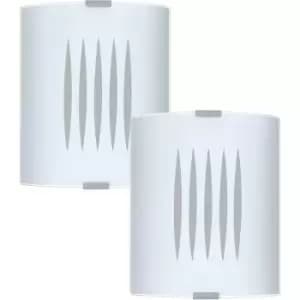 2 PACK Wall Flush Ceiling Light Colour Lines Shade Design Satin Glass E27 60W