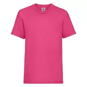Fruit Of The Loom Childrens/Kids Unisex Valueweight Short Sleeve T-Shirt (Pack of 2) (5-6) (Fuchsia)