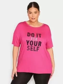 Yours Do It For Yourself Active Top - Pink, Size 16, Women