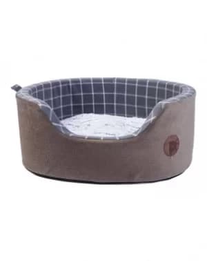 Petface Grey Oval Foam Bed