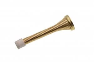 Wickes Spring Door Stop - Brass Pack of 2