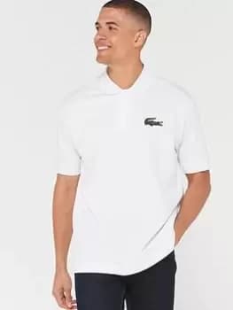 Lacoste Lacoste Large Croc Oversized Polo Shirt - White, Size 2XL, Men