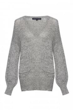 French Connection Tivoli Knit Pocket Jumper Black White