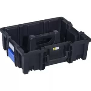 Professional carrying case with clips, external LxW 440 x 355 mm, black/blue, PP