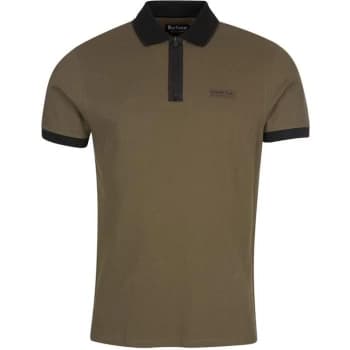 Barbour International Transmission Zip Polo - DuskyKhaki KH71